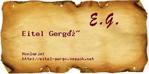 Eitel Gergő névjegykártya